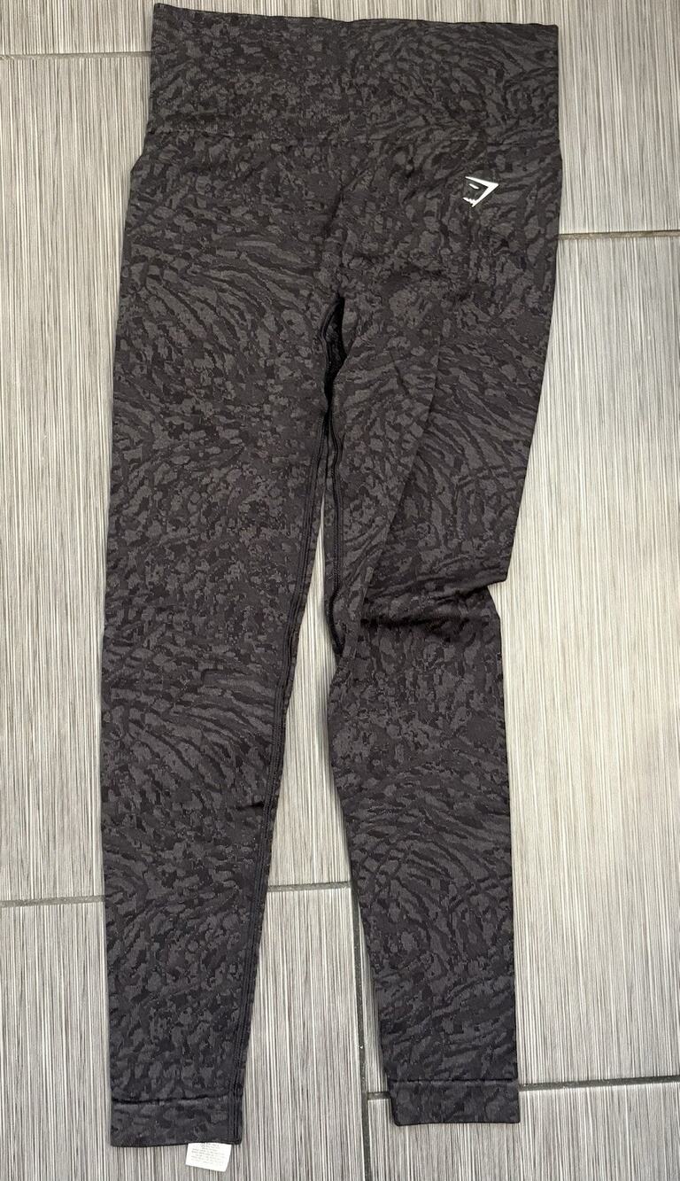 Gymshark Leggings Women’s Small Black Animal Seamless High Waist Scrunch Butt